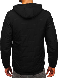 Chaqueta de entretiempo con capucha para hombre negro Bolf 5M3116