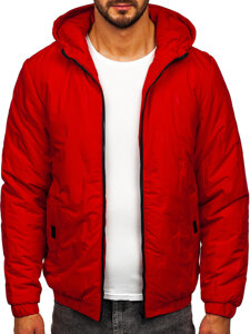 Chaqueta de entretiempo con capucha para hombre rojo Bolf 5M3116