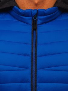 Chaqueta de entretiempo deportiva para hombre azul Bolf AB031