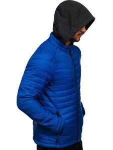 Chaqueta de entretiempo deportiva para hombre azul Bolf AB031