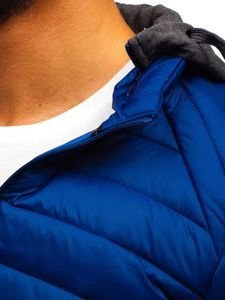 Chaqueta de entretiempo deportiva para hombre azul oscuro Bolf AB033