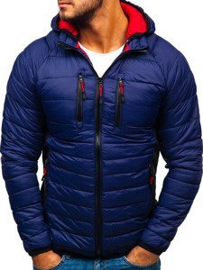 Chaqueta de entretiempo deportiva para hombre azul oscuro Bolf LY1019