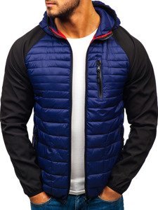 Chaqueta de entretiempo deportiva para hombre azul oscuro Bolf LY1020