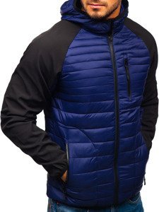 Chaqueta de entretiempo deportiva para hombre azul oscuro Bolf LY1020