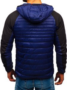 Chaqueta de entretiempo deportiva para hombre azul oscuro Bolf LY1020