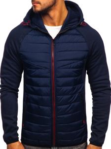 Chaqueta de entretiempo deportiva para hombre azul oscuro Ks1886