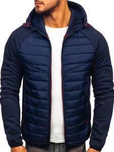 Chaqueta de entretiempo deportiva para hombre azul oscuro Ks1886