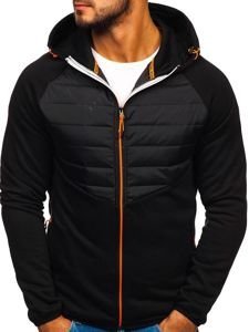 Chaqueta de entretiempo deportiva para hombre negra Bolf KS1885