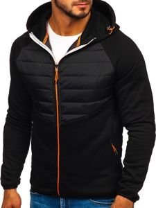 Chaqueta de entretiempo deportiva para hombre negra Bolf KS1885