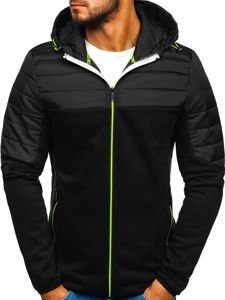 Chaqueta de entretiempo deportiva para hombre negra Bolf KS1887