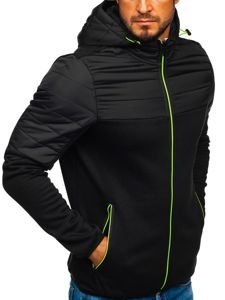 Chaqueta de entretiempo deportiva para hombre negra Bolf KS1887