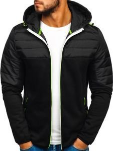 Chaqueta de entretiempo deportiva para hombre negra Bolf KS1887