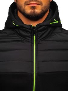 Chaqueta de entretiempo deportiva para hombre negra Bolf KS1887