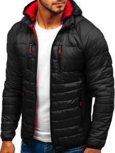 Chaqueta de entretiempo deportiva para hombre negra Bolf LY1019