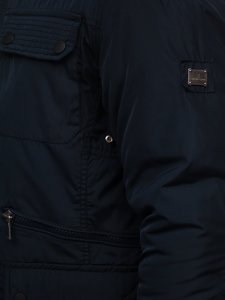 Chaqueta de entretiempo elegante para hombre azul oscuro Bolf 1668