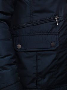 Chaqueta de entretiempo elegante para hombre azul oscuro Bolf 1668