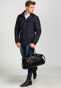 Chaqueta de entretiempo elegante para hombre azul oscuro Bolf 1668