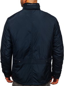 Chaqueta de entretiempo elegante para hombre azul oscuro Bolf 1668