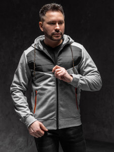 Chaqueta de entretiempo gris para hombre Bolf KS2149A1