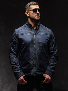 Chaqueta de entretiempo para hombre azul oscuro Bolf 1702A1