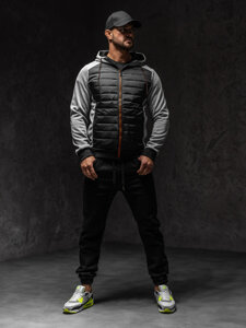 Chaqueta de entretiempo para hombre gris Bolf KS2155