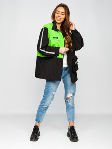 Chaqueta de entretiempo para mujer Bolf AG3010 negro y verde