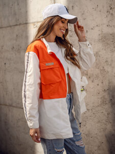 Chaqueta de entretiempo para mujer blanco y naranja Bolf AG3010A2