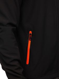 Chaqueta de entretiempo softshell para hombre negro Bolf KS2181