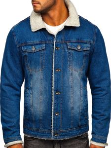 Chaqueta de entretiempo vaquera para hombre azul oscuro Bolf 1153