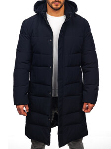 Chaqueta de invierno acolchada larga para hombre Azul oscuro Bolf 31M5009