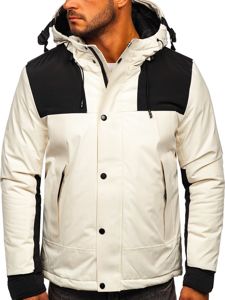 Chaqueta de invierno acolchada para hombre blanco Bolf J1905