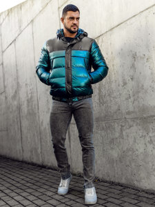 Chaqueta de invierno acolchada para hombre verde Bolf 2146