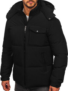 Chaqueta de invierno con capucha para hombre Negro Bolf 19M1292