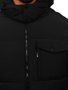 Chaqueta de invierno con capucha para hombre Negro Bolf 19M1292