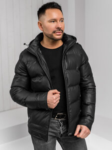 Chaqueta de invierno con capucha para hombre Negro Bolf 22M327A1