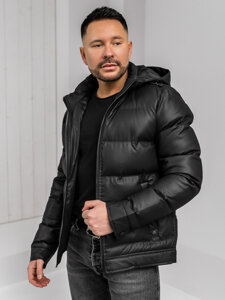 Chaqueta de invierno con capucha para hombre Negro Bolf 22M327A1