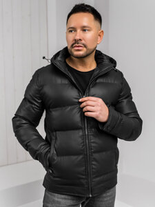 Chaqueta de invierno con capucha para hombre Negro Bolf 22M327A1