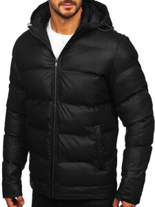 Chaqueta de invierno con capucha para hombre negro Bolf 22M327