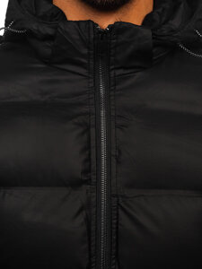 Chaqueta de invierno con capucha para hombre negro Bolf 22M327