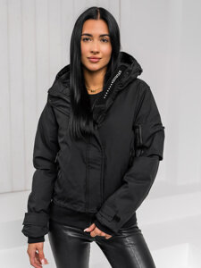 Chaqueta de invierno con capucha para mujer negro Bolf 16M9215