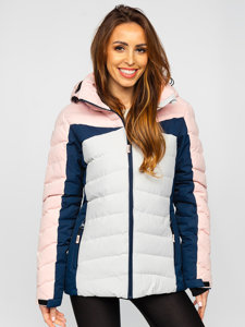 Chaqueta de invierno con capucha para mujer rosa Bolf B2378