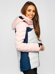 Chaqueta de invierno con capucha para mujer rosa Bolf B2378