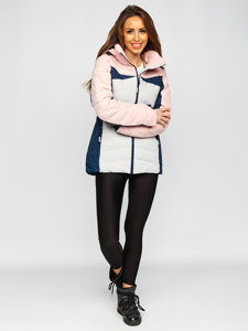 Chaqueta de invierno con capucha para mujer rosa Bolf B2378