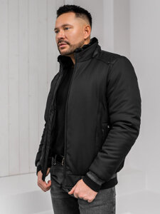 Chaqueta de invierno con pelo para hombre Negro Bolf 22M333A1