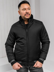 Chaqueta de invierno con pelo para hombre Negro Bolf 22M333A1