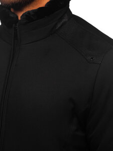 Chaqueta de invierno con pelo para hombre negro Bolf 22M333