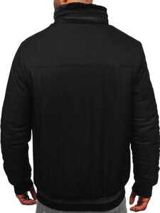 Chaqueta de invierno con pelo para hombre negro Bolf 22M333