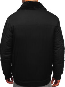 Chaqueta de invierno con pelo para hombre negro Bolf 22M335