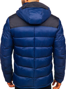 Chaqueta de invierno deportiva acolchada para hombre azul oscuro Bolf AB98