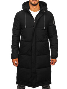 Chaqueta de invierno larga acolchada para hombre negro Bolf 19M1290